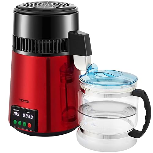 Miniatura 4 de VEVOR 1.1Gal Water Distiller, 0.3GalH, Distilled Water Maker Machine 750W 0-99H Timing Setting Temp Display, 304 Stainless Steel Countertop