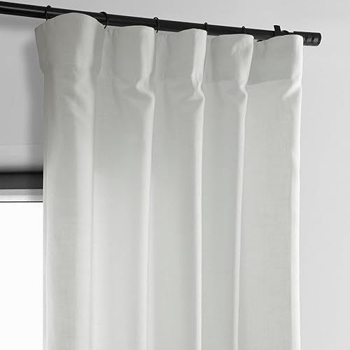 Miniatura 4 de HPD Half Price Drapes Cortinas clásicas de lino sintético semitransparentes para sala de estar (1 panel), filtrante de luz, 96 pulgadas de largo,