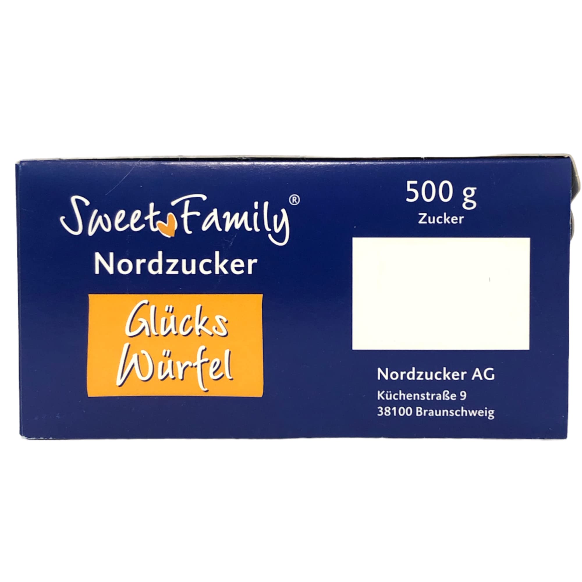 Nordzucker Sweet Family Glücks-Würfel Würfelzucker in dekorativen Formen (500g) + usy Block