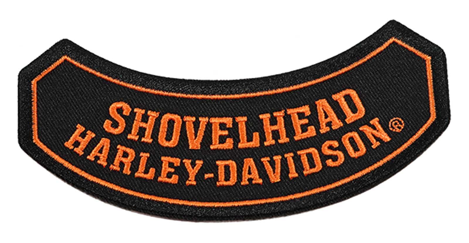 Shovelhead Motorcycle Iron-On / Sew-On Patch - Harley Chopper Embroidered Vest Patch, Design O-6
