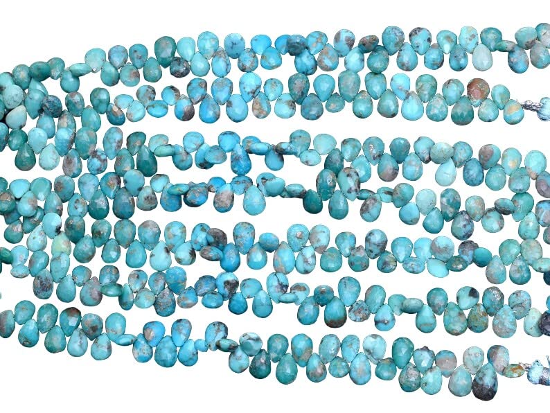 Turquoise naturelle d'Arizona en perles poire facettées haut de gamme pour bijoux