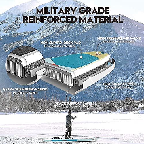 Highpi Inflatable Stand Up Paddle Board Sup With Accessories Backpack Anti-Slip Deck, Leash, Paddle And Hand Pump, Surf Paddle Boards For Youth & Adult #TOP3