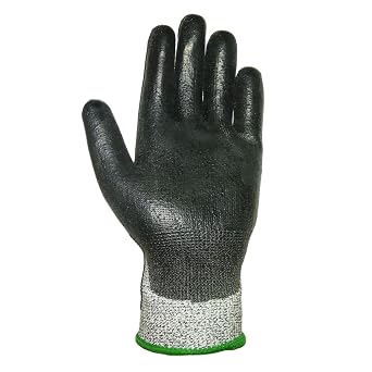 6 Pairs Cut Resistant Gloves Anti Cut Hand Safety Gloves, Kitchen tool Handling Protective Glove Level 3 CUT Protection PU Coated Palm & Fingertips Construction Gardening Automotive (Large [Size 9])