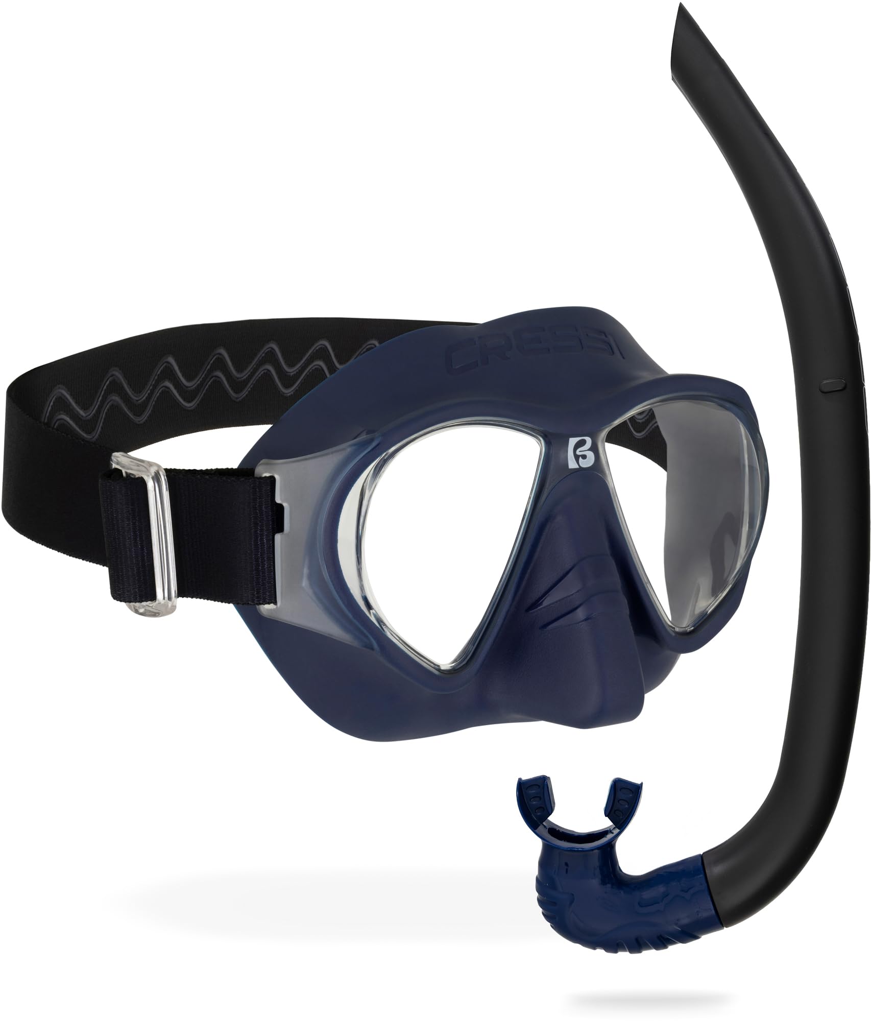 Cressi Nautilus Combo - Maschera Force Lenti Separate in Policarbonato + Snorkel Vibe Tubo TPR Boccaglio Silicone Ideale per Snorkeling e Nuoto in Superficie Unisex Adulto