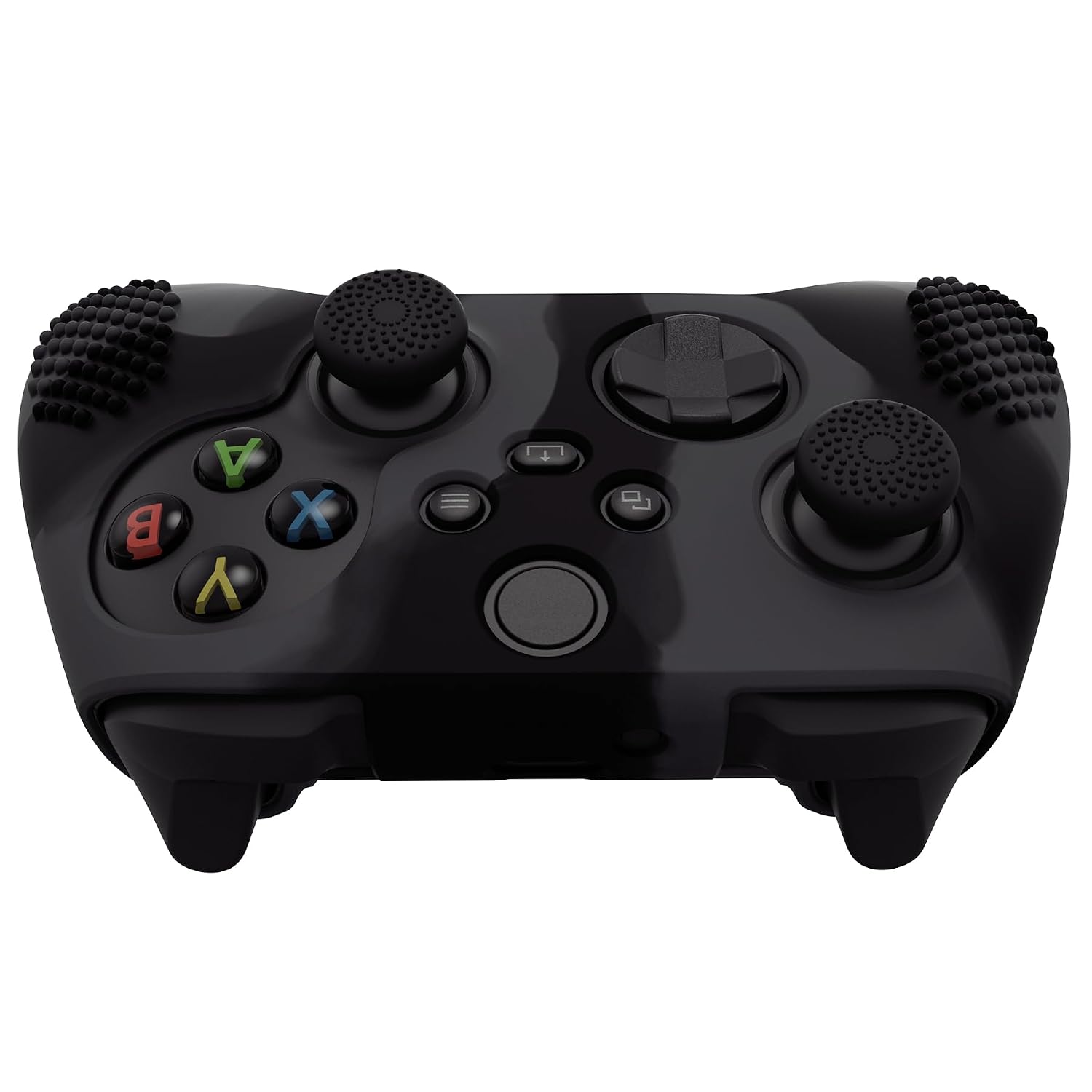 eXtremeRate PlayVital 3D Studded Edition Anti-Slip Silicone Cover Skin for Xbox Series X/S Controller, Rubber Case Protector for Xbox Core Wireless Controller with Thumb Grips - Dark Gray & Black