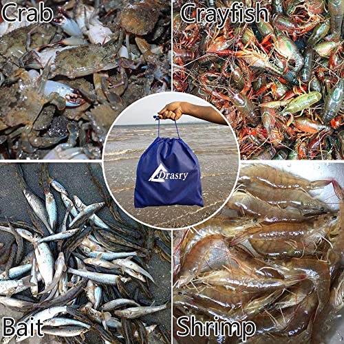 Drasry Crab Trap Bait Lobster Crawfish Shrimp Portable Folded Cast Net Collapsible Fishing Traps Nets Fishing Accessories Black 23.6In X 11.8In (60Cm X 30Cm) (1 Pcs) #TOP5