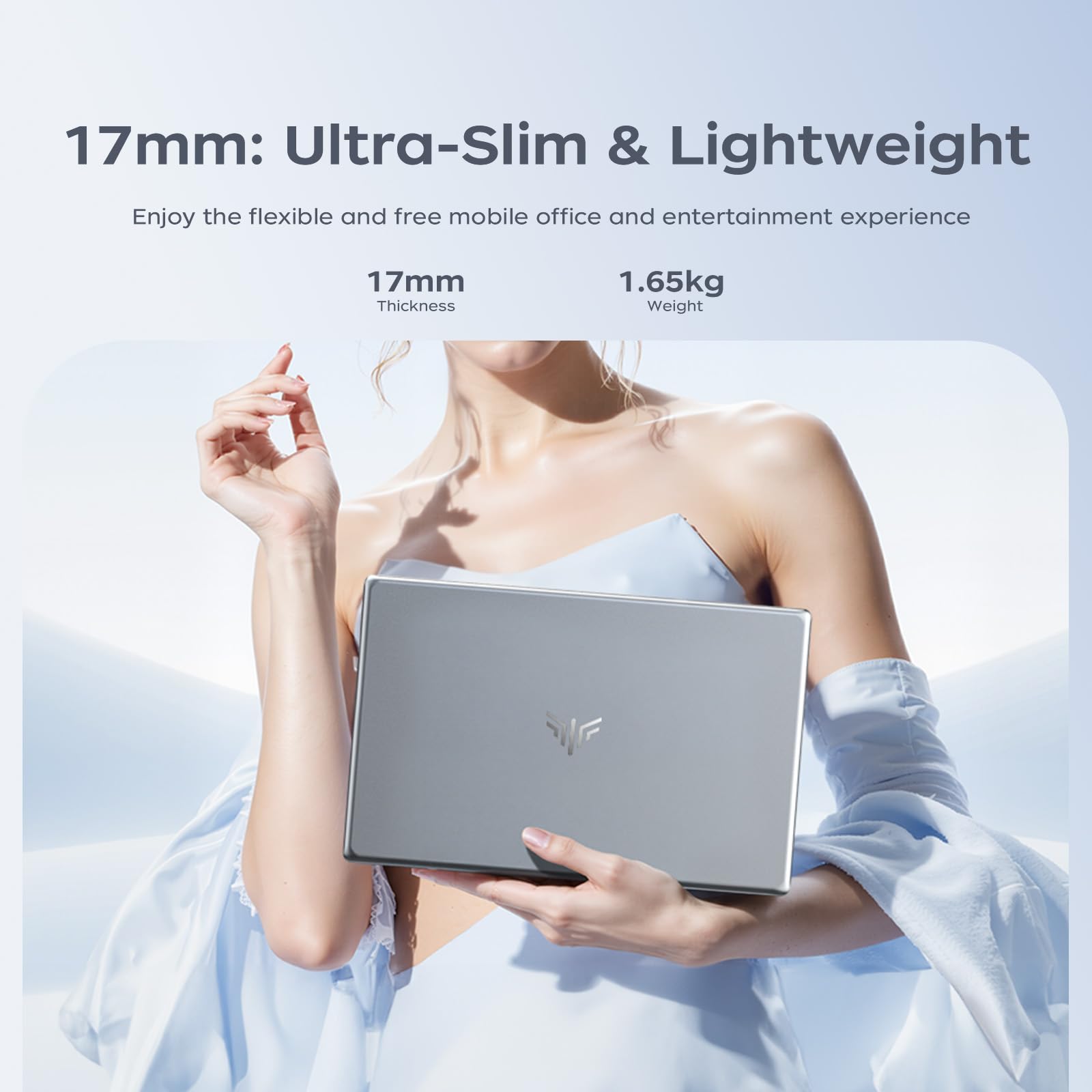 Tivique 2026 15.6 Inch Laptop with Ryzen 4300U Processor up to 3.7GHz (Beat N100/N150) 16GB RAM DDR4 + 512GB M.2 SSD with 11 Pro Installed, FHD, HDMI, BT5.2, USB3.2, Type-C, 54.7Wh Battery, WiFi 5 — view 7