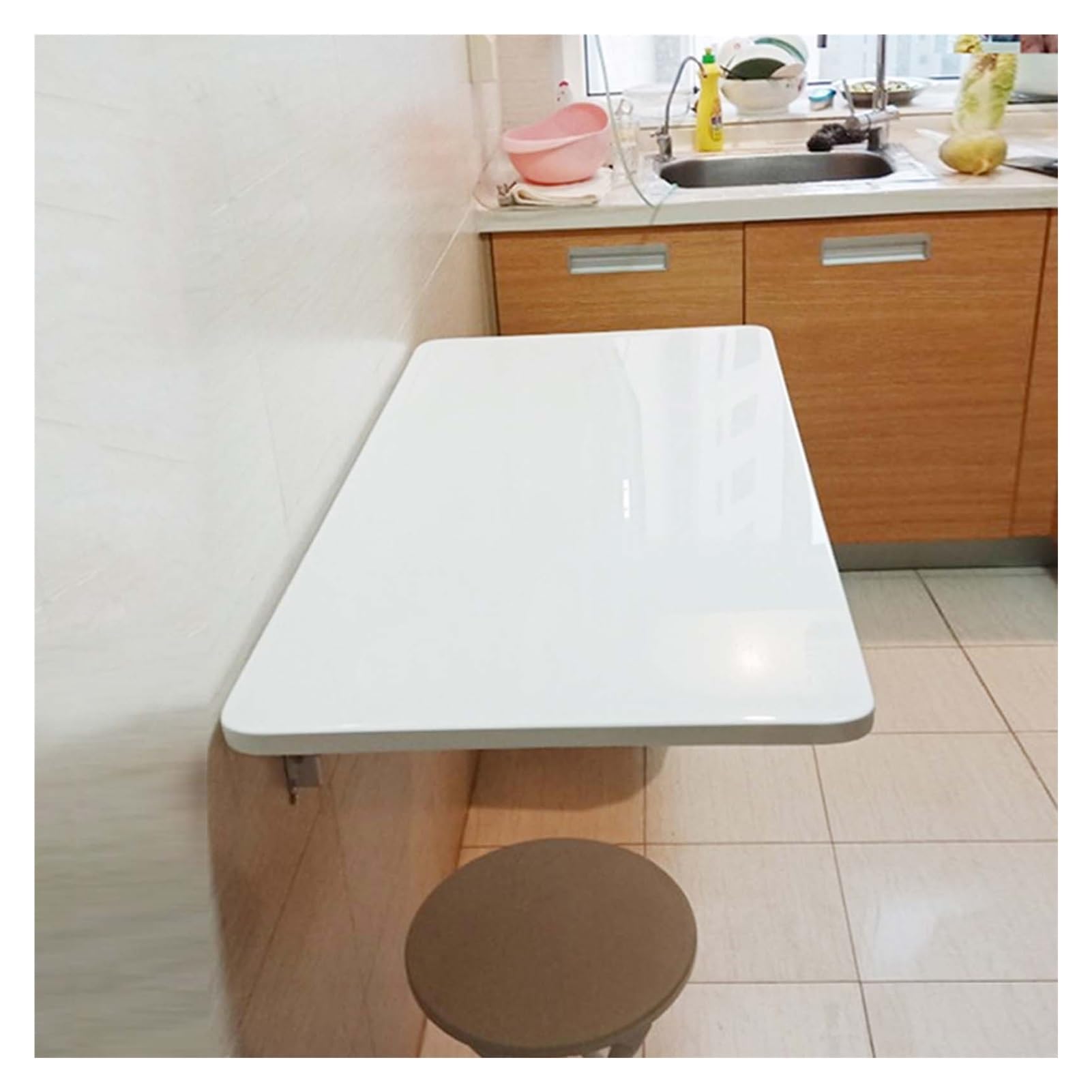 Table murale pliante de cuisine pour prendre le petit-déjeuner confortablement