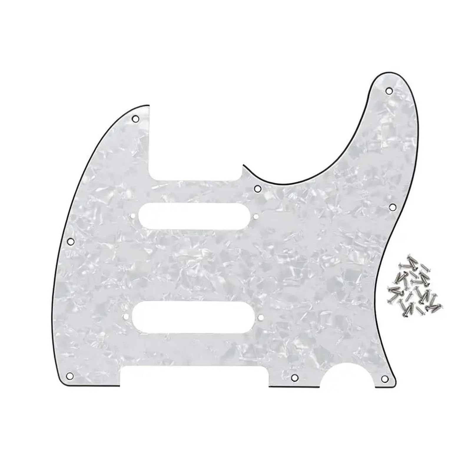 Pickguard Do Gitary Elektrycznej Standardowy 1 Szt 8 Otworowy TL Gitara Elektryczna Pickguard ScratchPlate Ze Śrubami(White 4ply)
