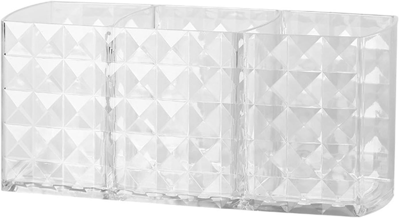 Pilipane Transparent Acrylic Makeup Brush Organizer Creative Exquisite Eyebrow Pencil Brush Holder Large Capacity Cosmetic Brush Storage for Home Office Premium Acrylic Material 163g