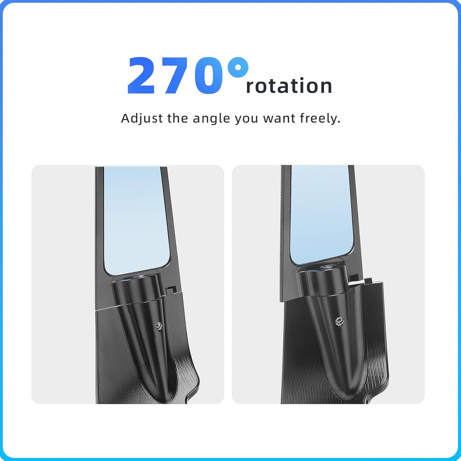 Wings Mirror Rearview mirrors Compatible with Kawasaki Ninja ZX6R 636 2019-2024 Adjustbalbe Racing Stealth Mirrors,CNC Aluminum,Blue Lens Anti-Glare