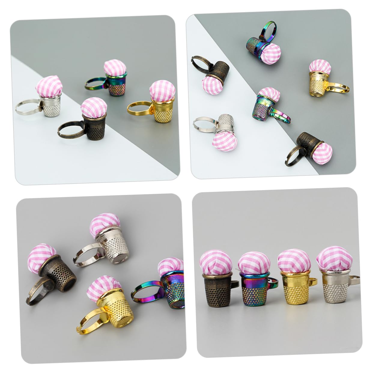 HAWILLOSCH Lovely Finger Pin Cushion Ring Reusable Sewing Pin Holder for Convenient Needle Storage for Embroidery and Quilting Antique