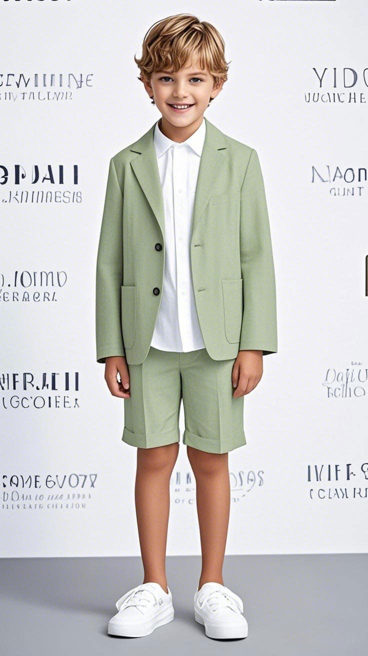 Lot de 2 blazers et pantalons courts en lin pour garçon, costume d'été, mariage, enfants, smoking formel, fêtes d'anniversaire