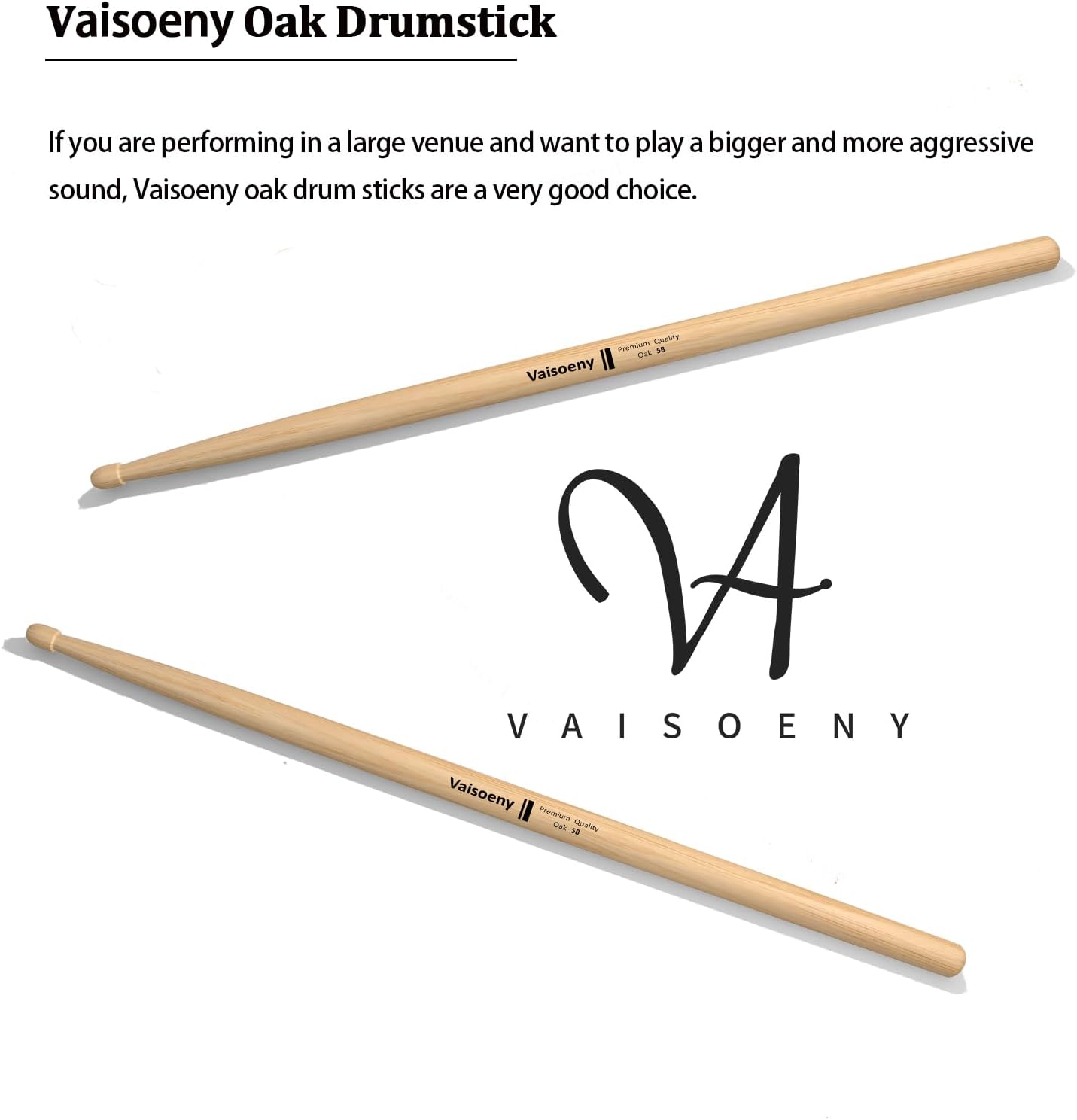 Drum Sticks, 5B Drumsticks, Classic Oak Wood Drumsticks for Drums, Professional Musical Instrument Percussion Accessories (12 Pair)