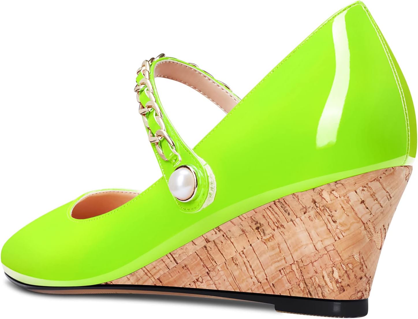 HEUIVZAR Womens Pumps Wedge Heel Mary Jane Square Toe Low Chunky Block Heel Patent Dress Shoes 2 Inch - Image 3