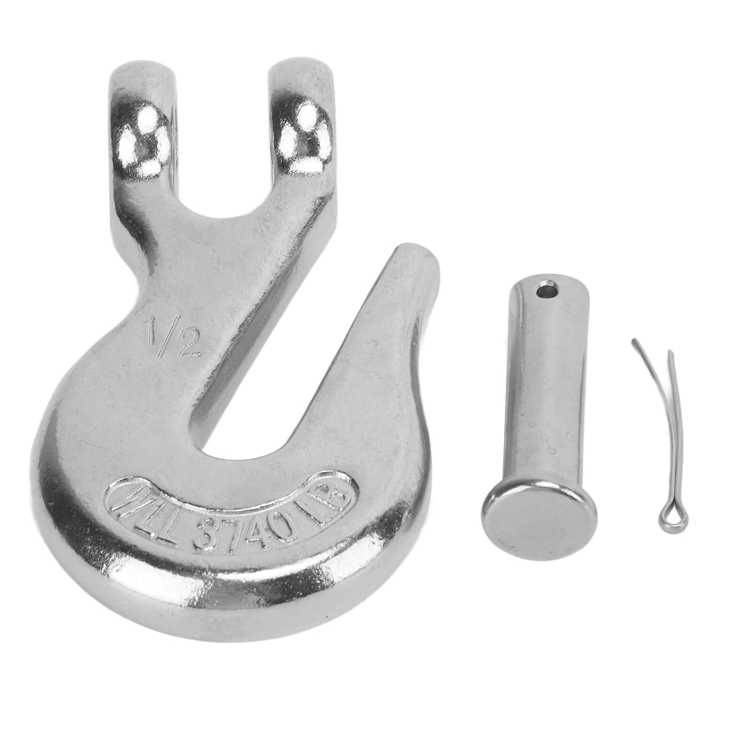 1/2インチ スリップフック、3000ポンド耐荷重ステンレス鋼リフティングフック、3600ポンド引っ張り力316マリングレードクレビ