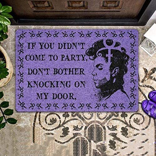 Springhall 24x35inch Outdoor Doormats, Prince Doormat with Letters, Retro Style Decor Doormat Entrance Rug Floor Mat - If You Didn t Come to Party Don t Bother Knocking On My Door