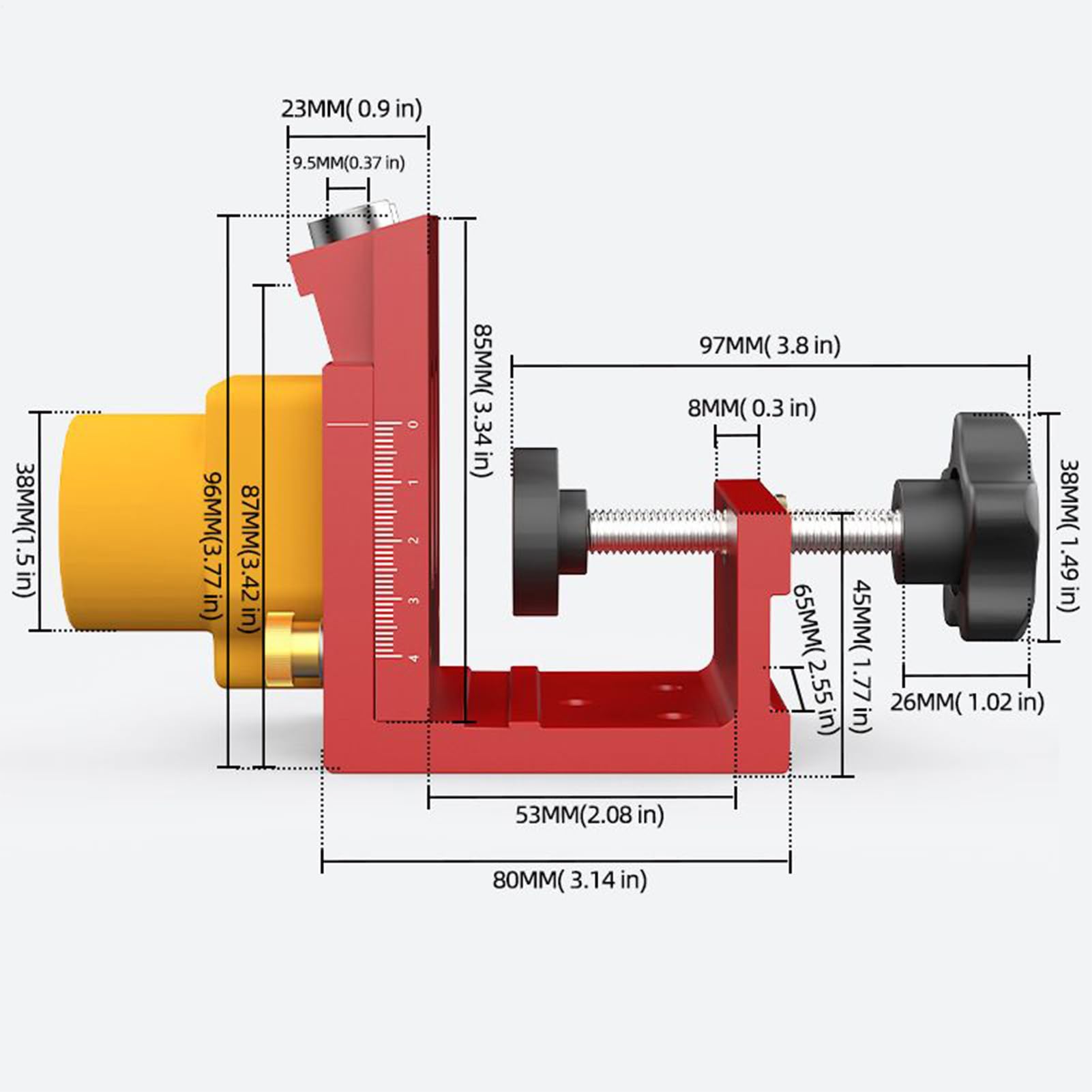 Pocket Hole Jig Kit, regulowany przewodnik po wierceniu drewna z systemem zbierania kurzu, precyzyjna lokalizator do montażu szafek, biurka i mebli, hobby lub projektów