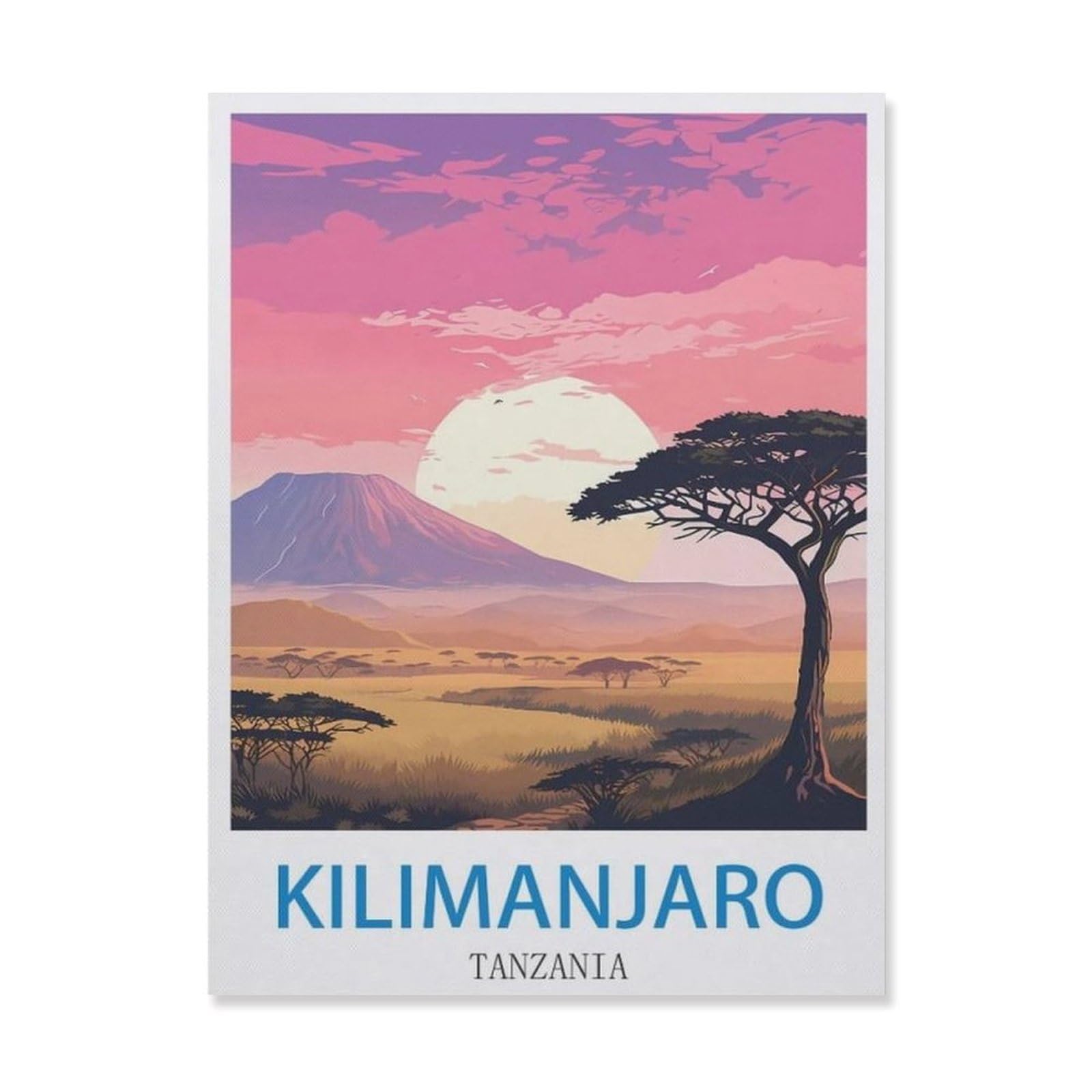 Kilimanjaro Tanzania，Retro Metal Tin Sign/Plaque for Kitchen Lounge Garden Garage Pub Wall/Door(20x30cm）8x12 inch-EF33