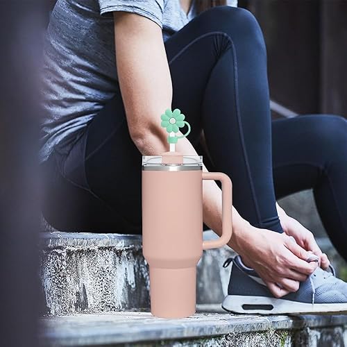 Miniatura 7 de Tapa de paja de flores para Stanley Cup Accesorios Tapón a prueba de derrames de 0.394 in, lindos tapones para Stanley 40 oz 2.0 y 1.0, tapón de