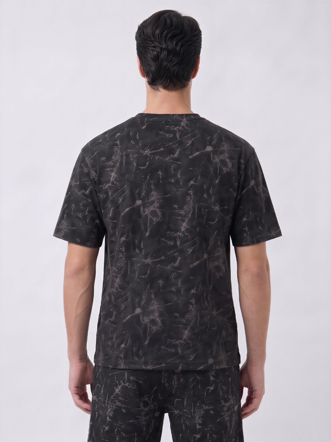 Status Quo Black Abstract Printed Co-ord Set 1