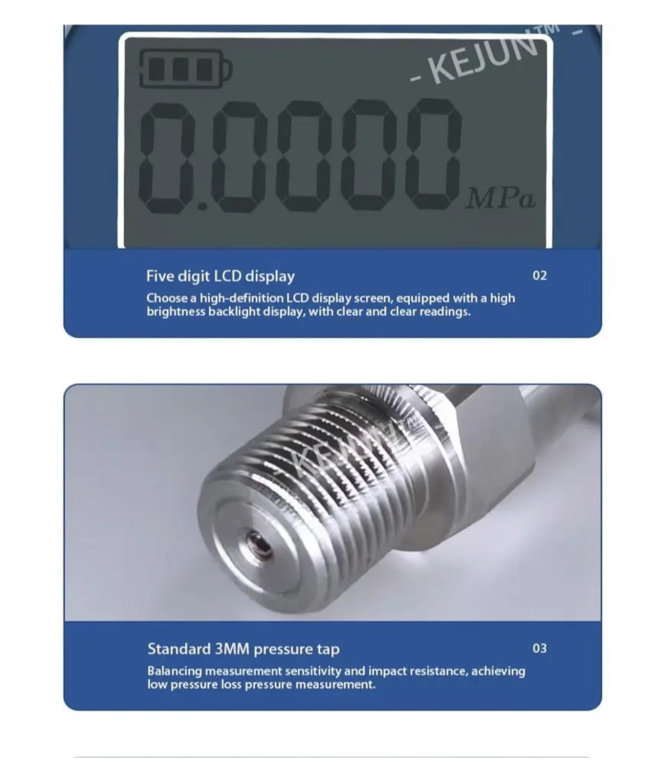 Ciśnieniomierz, Elektroniczny manometr 60mm Dial cyfrowy wyświetlacz LCD, hydrauliczny podciśnieniowy do pomiaru ciśnienia oleju wodnego(0-30Kpa)