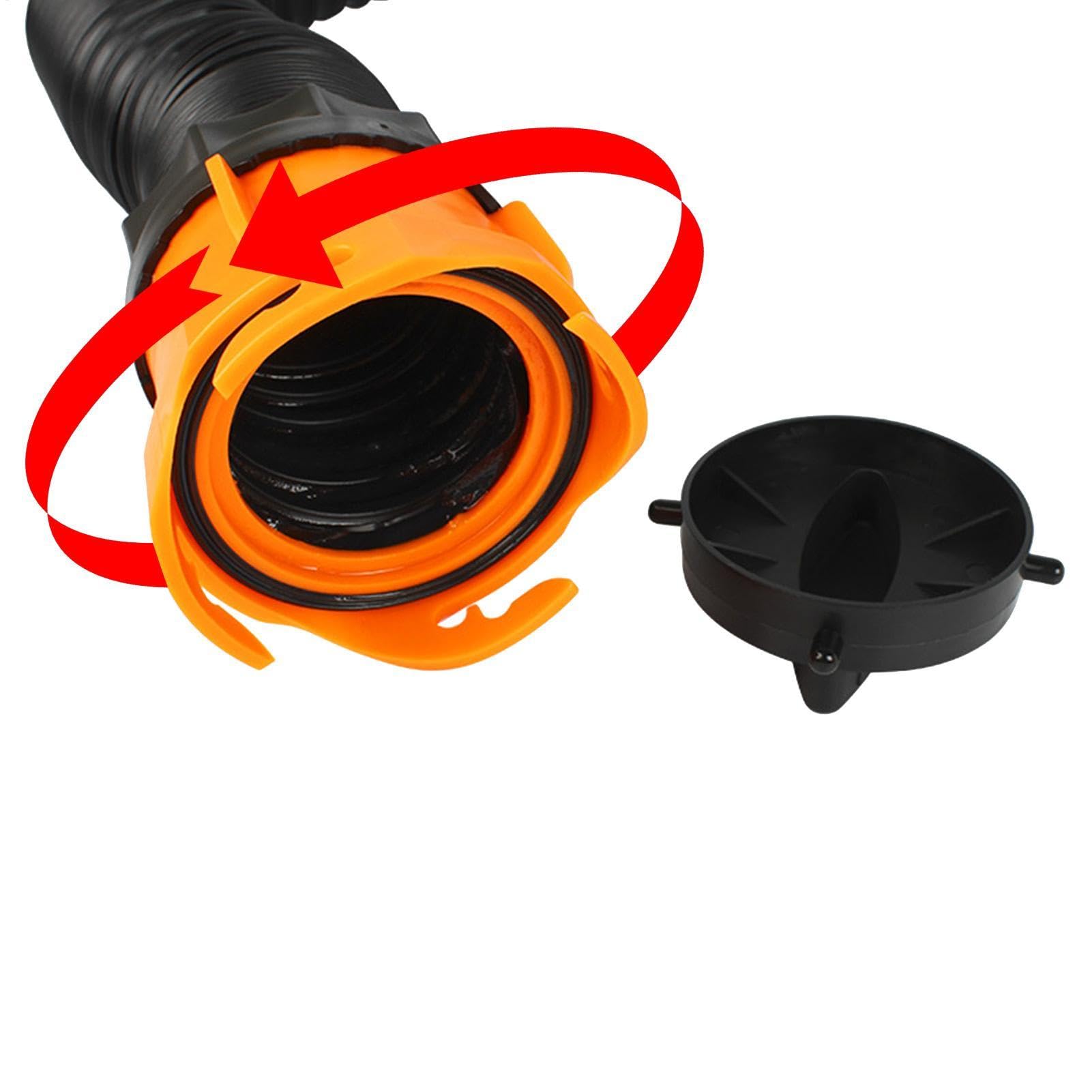 Tubo fognario per , tubo flessibile girevole a 60 gradi, kit portatile per tubi fognari per , campeggio, tubo di scarico nero per , barche, , rimorchi da viaggio