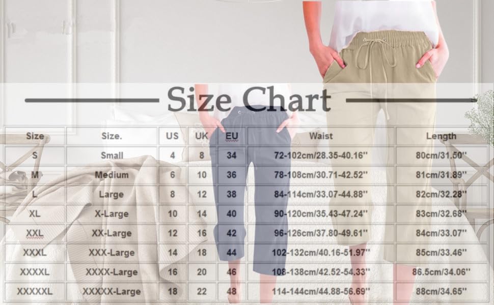 Women'S Capri Pants Linen Pants Women 2025 Summer Fashion Capris Pant Drawstring Elastic Waist Straight Wide Leg Loose Cropped Trouser z01 Navy Medium3