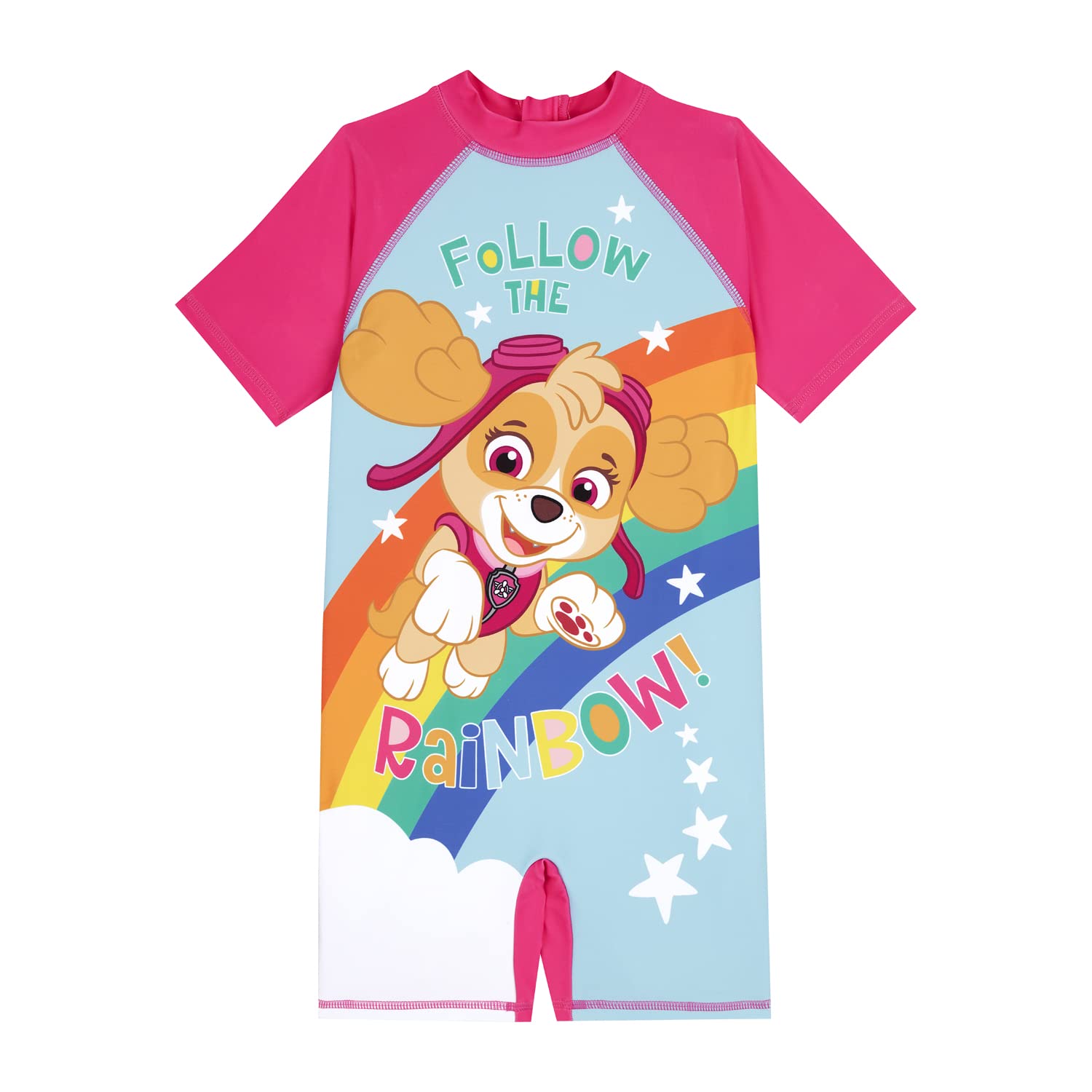 Paw Patrol Girls Surfsuit Skye Swimsuit, Ages 18 Months to 7 Years Old (as8, Age, 6_Years, 7_Years) Pink