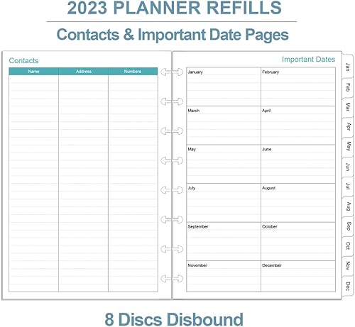 Miniatura 5 de ZGMJ Recambio para planificador de citas semanal y mensual 2023, funciona desde enero de 2023 a diciembre de 2023, dos páginas por mes, 5.8 x 8.3