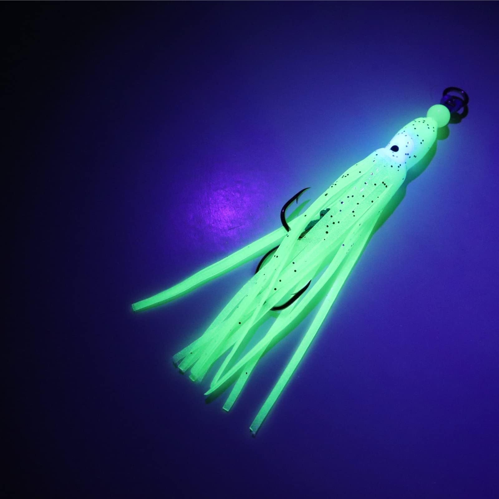 Haczyki wędkarskie Squid UV Glow haczyki wędkarskie 3-pak 5 cali zielony