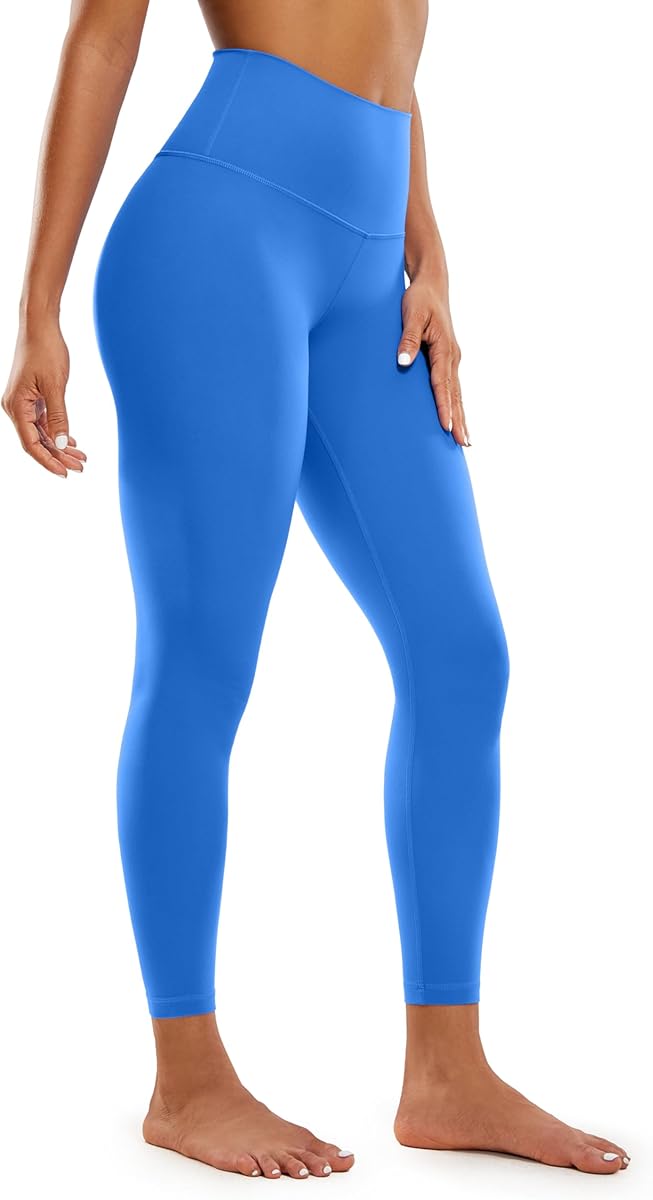 CRZ YOGA Butterluxe Yoga Leggings 25" - High Waisted Buttery Soft Womens Workout Lounge Pants Sparkle Blue Medium
