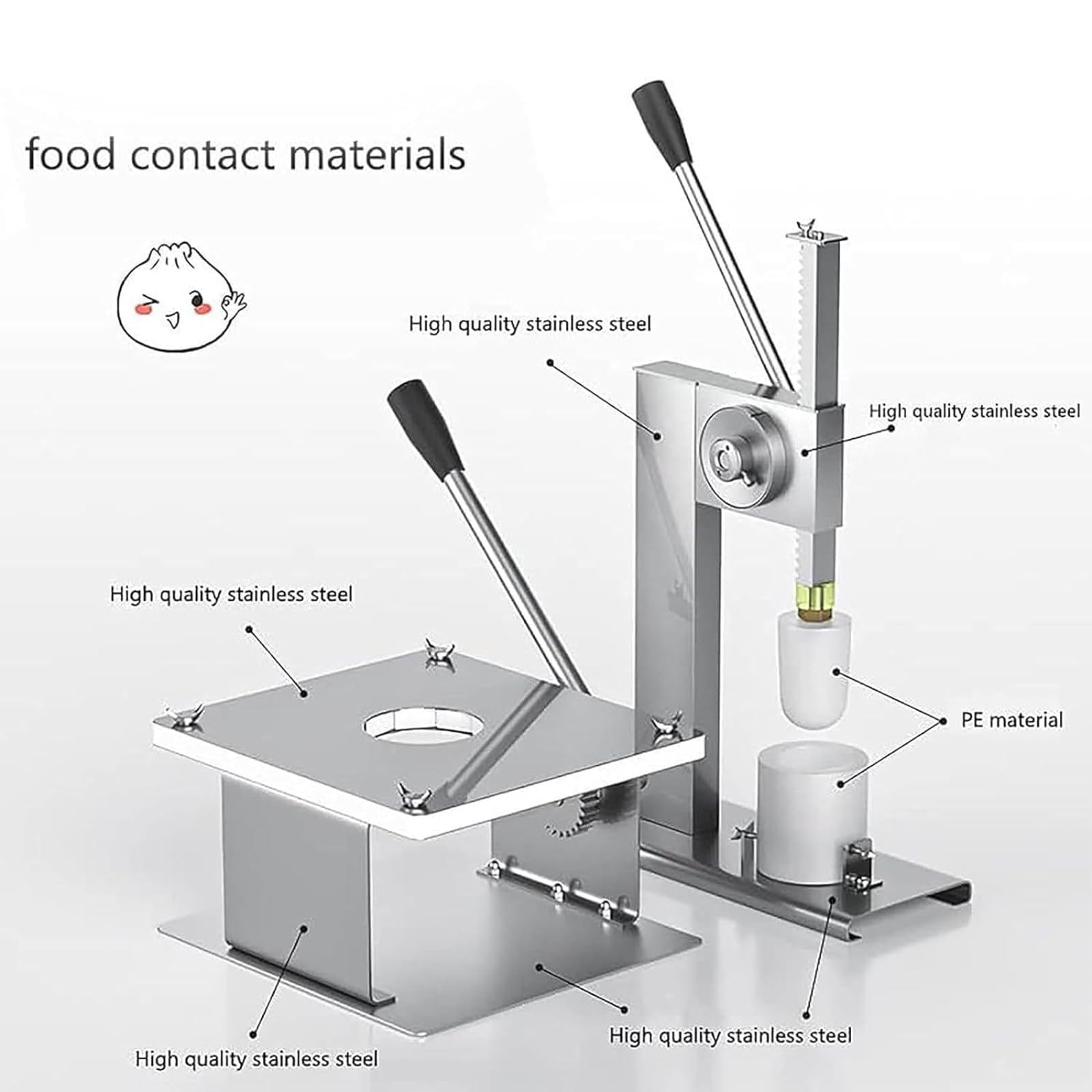 Baozi Maker, półautomatyczna forma do robienia pierogów, stal nierdzewna, do użytku domowego i komercyjnego, pojemność na 400-500 bułek