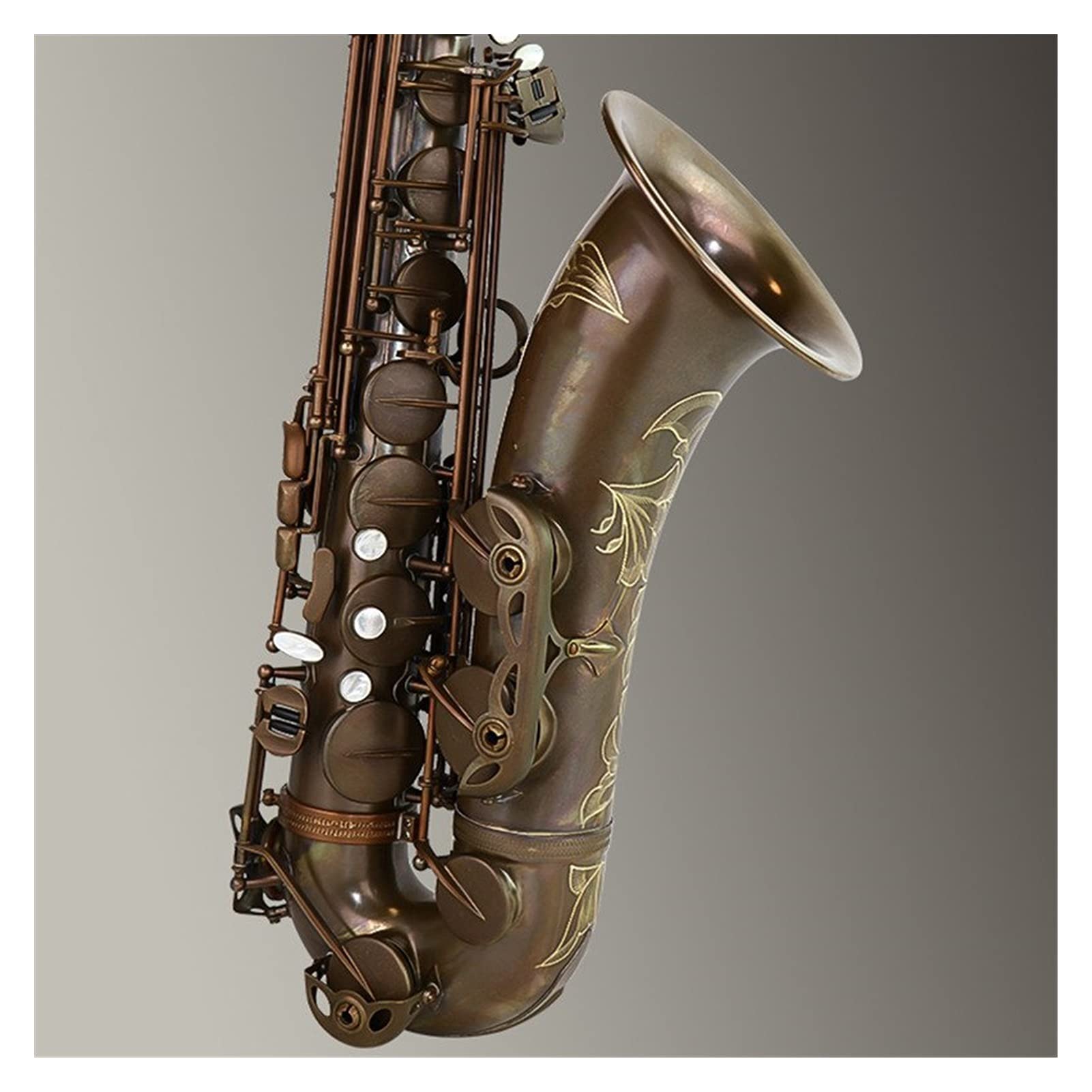 Sax Principianti Kit Tenor Saxophone Professional B Piatto Antique Strumenti Musicali in Rame Antico Strumento a fiato