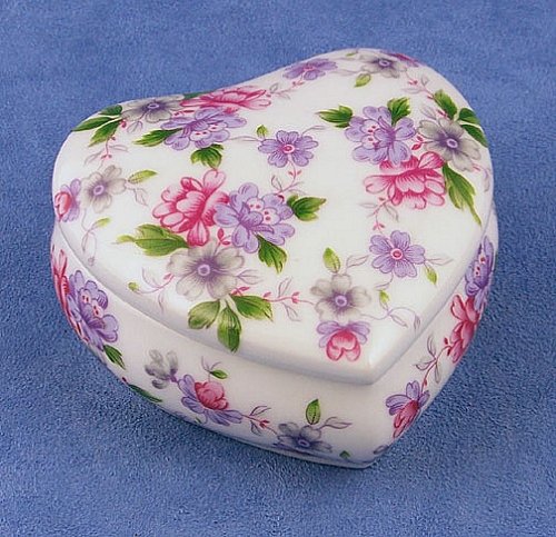 Limoges Violet Tapestry Large Heart Box