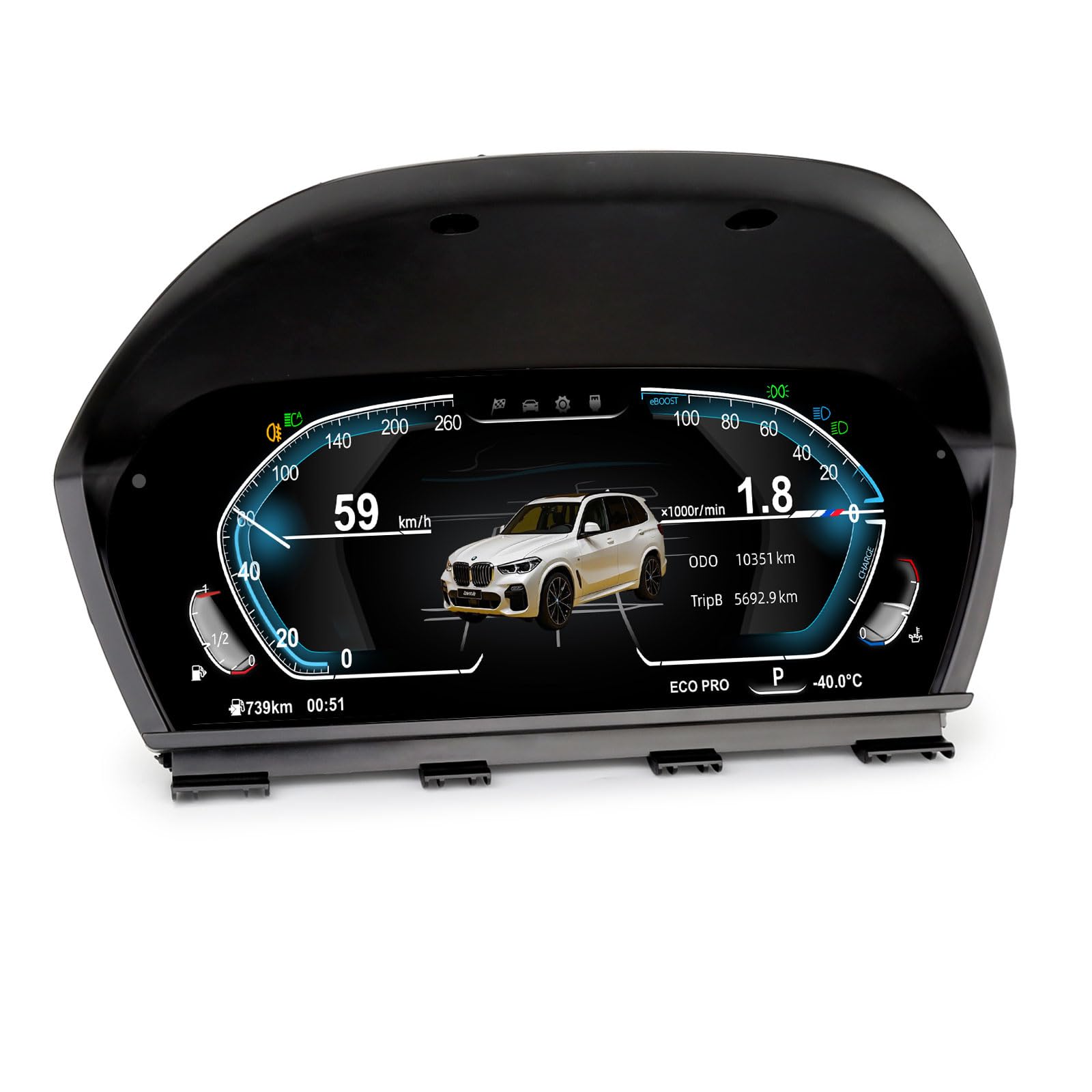 10" HD LCD Cuadro de Instrumentos Digital Pantalla para BMW Serie 1 F20/F50, Serie 2 F22/F45, X1 F48/F49, X2 F39, Digital Instrument Cluster, Velocímetro Digital, 5 UI, Plug & Play, Control Volante