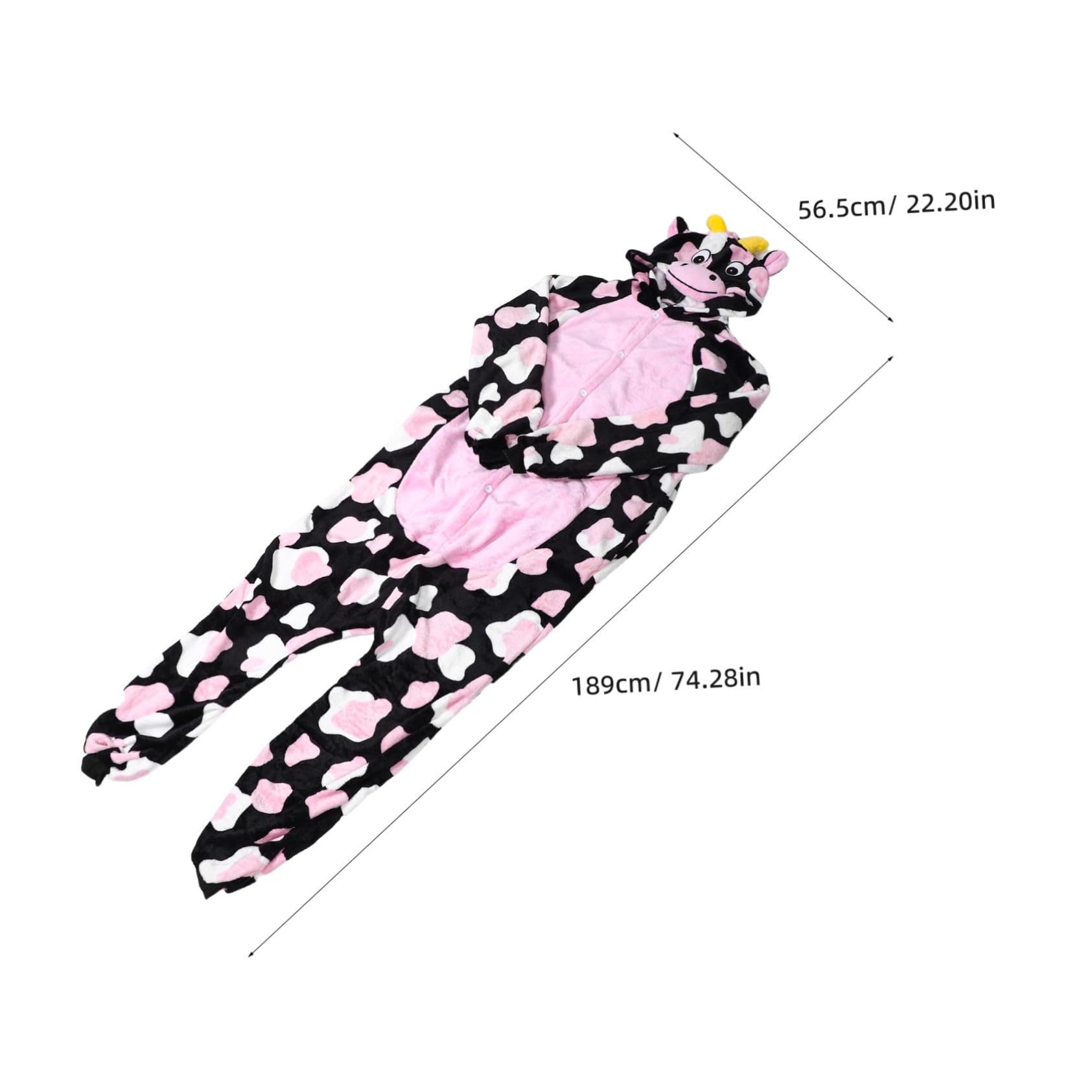 VALICLUD Pigiama Onesie Unisex in Spessa con Floreali Rosa Costume per Adulti per Halloween Natale e Feste XL