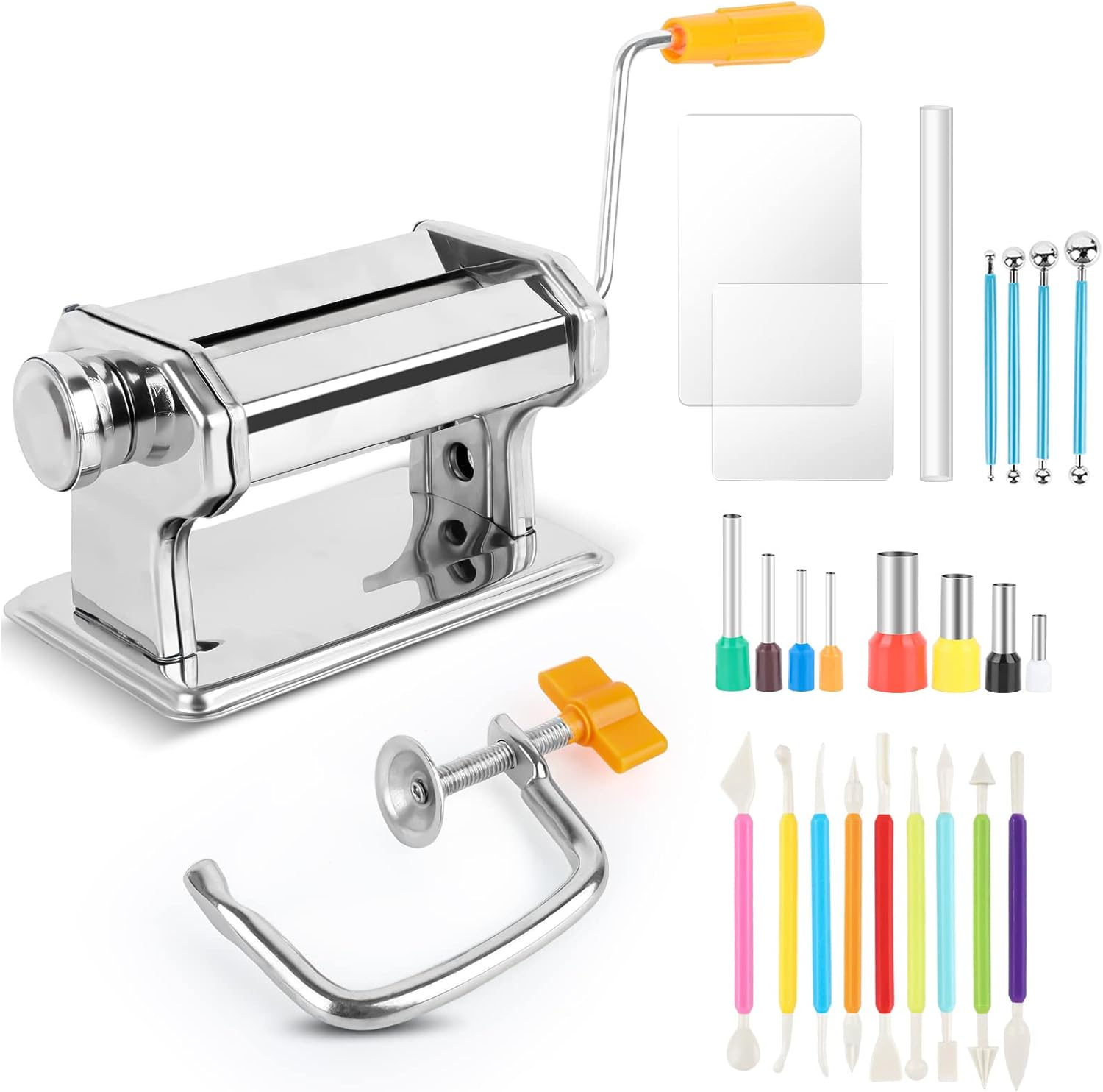 Polymer Clay Roller Machine Set Stainless Steel Polymer