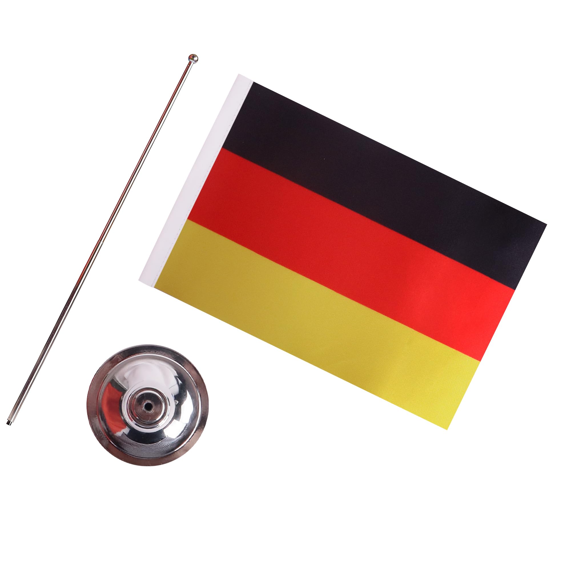 AZ FLAG - Drapeau De Table Allemagne Prestige - Drapeau Allemand De Bureau En Satin Avec Hampe De 30cm Et Socle En Métal - 22x15 cm