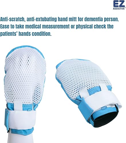 Miniatura 8 de EZ Assistive Guantes de retención de demencia con apertura de cremallera para pacientes o ancianos, protección de los dedos, productos de demencia