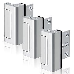 3PACK Home Security Door Reinforcement Lock Childproof, Add High Security to Home Prevent Unauthorized Entry, Aluminum Construction Finish, Frame Lock, Silver