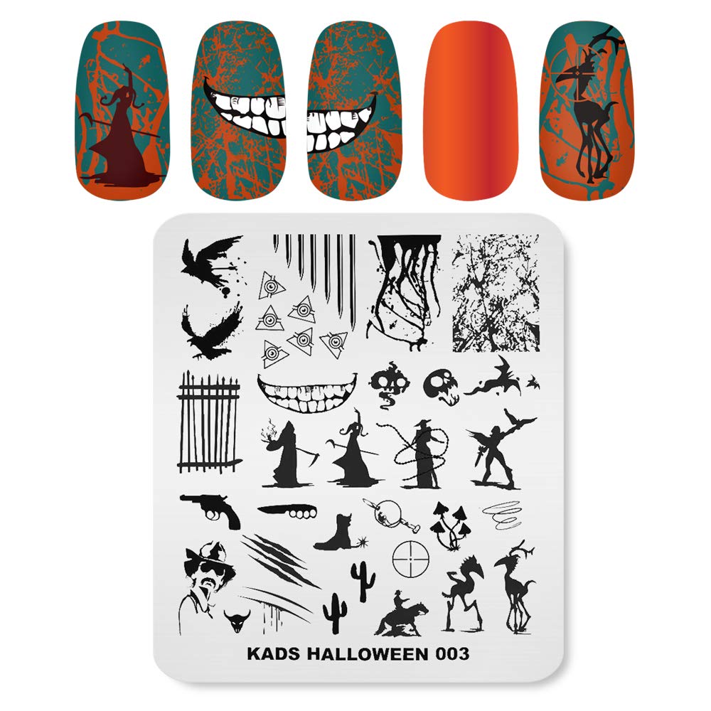 KADS Halloween-Nagelstempel Set – Mit Kürbis, Geistern & Schädeln, DIY Nageldesign Für Grusel-Fans