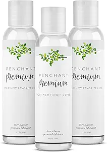 Penchant - Premium Silicone Personal Lubricant for Men, Women and Couples - Unscented, Latex-Safe, Hypoallergenic and Paraben Free, 3 Pack, 12Fl Oz Total