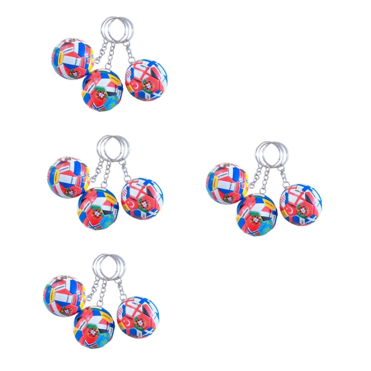 Abaodam 12stücke Teiliges Fußball Schlüsselanhänger Mit Internationalen Flaggen Kreatives Deko-accessoire Für Fußballpartys Und