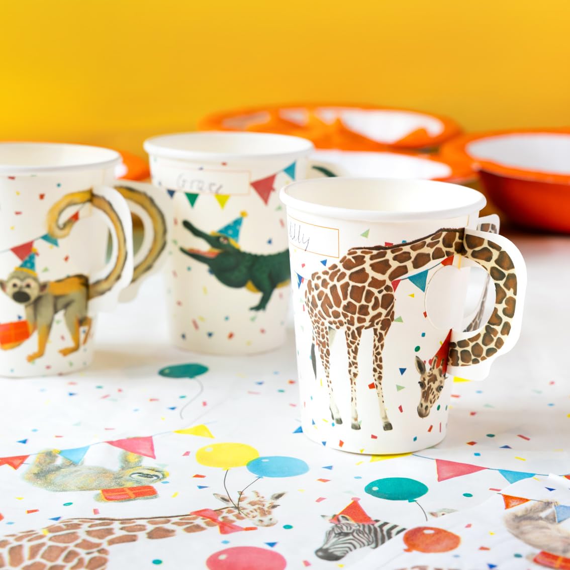Talking Tables 8 x Safari Animal Themed Paper Cups for Girls & Boys Birthday Party or Baby Shower | Jungle, Zoo, Madagascar Eco-Friendly, Disposable, Celebrations, 250ml, 9oz