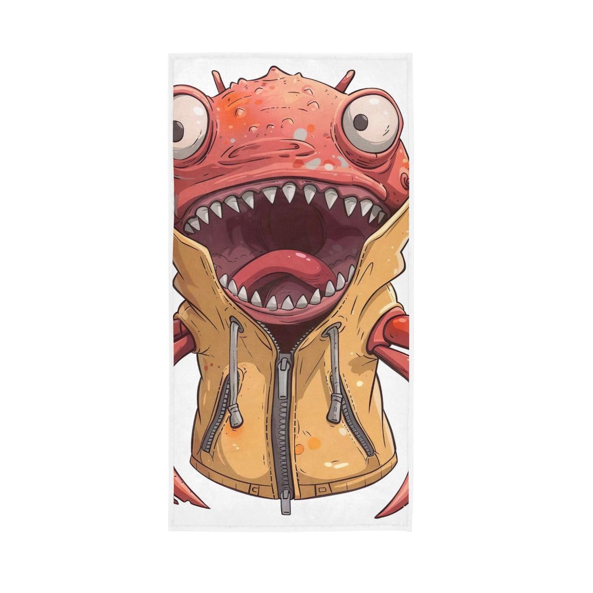 LSRCPD Funny Sea Animal with Coat Hand Towel Soft Washcloths Lightweight Towels 15 x 30 Inch