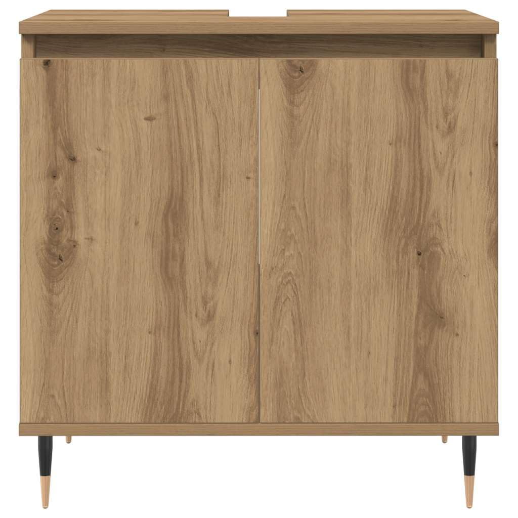Szafka łazienkowa Artisan dąb 58 x 33 x 60 cm, materiał drewnopochodny z żelaznymi nóżkami, meble łazienkowe zapewniają dużo miejsca do przechowywania, szafka dolna z drzwiami, idealna do