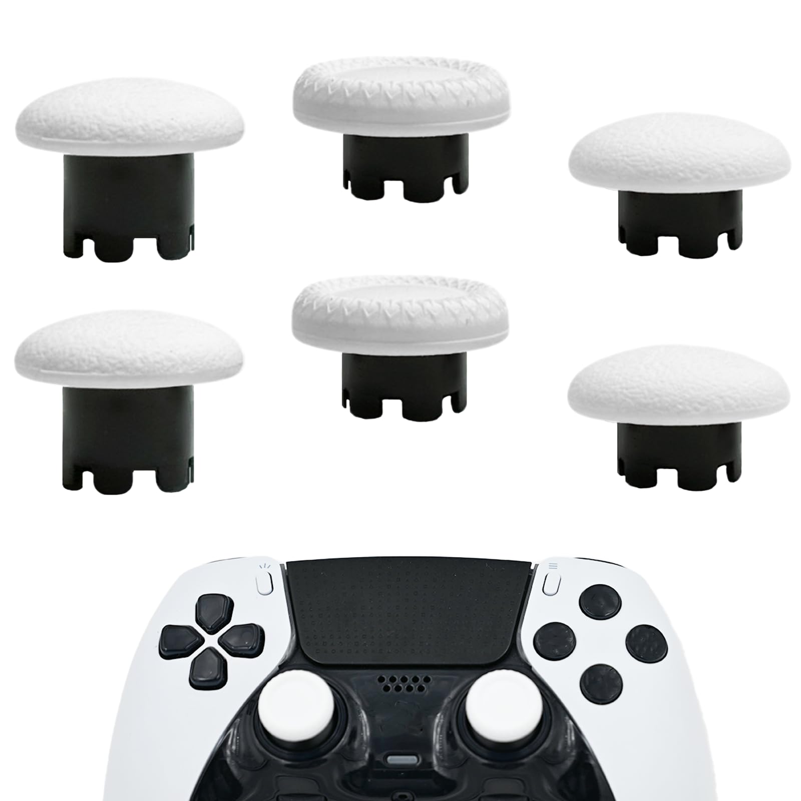 6in1 Edge Controller Thumbsticks for PS5 Dualsense Edge Controller(White)