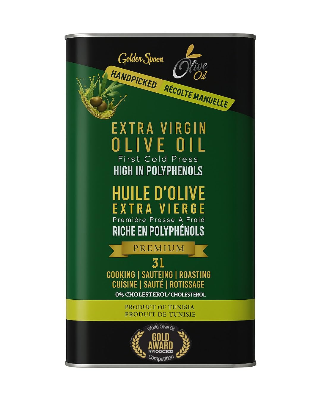 Golden Spoon Premium Extra Virgin Olive Oil 3L - Gold Medal Winner