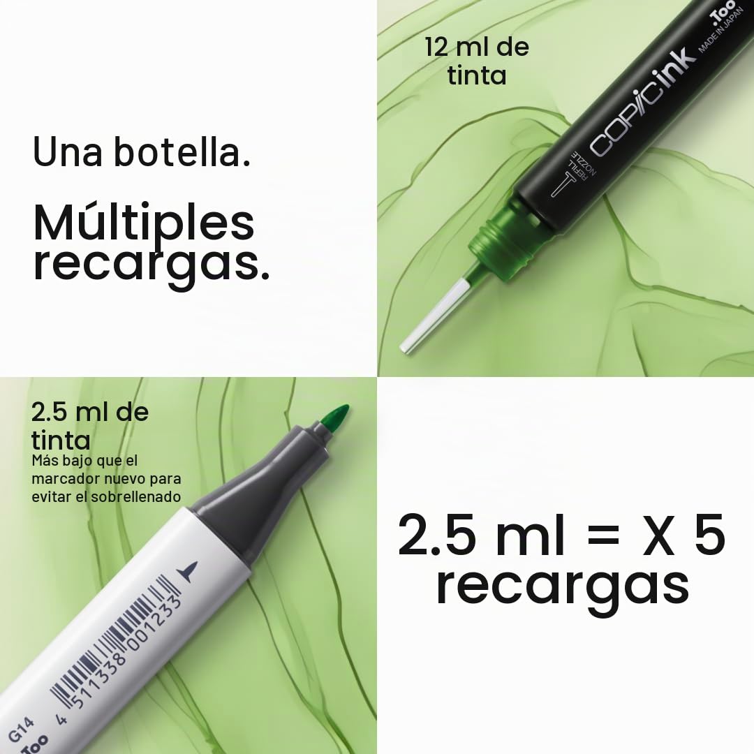 COPIC Classic Set «Couleurs Architecture», Juego de 12 piezas en estuche, Rotulador doble con punta media y fina